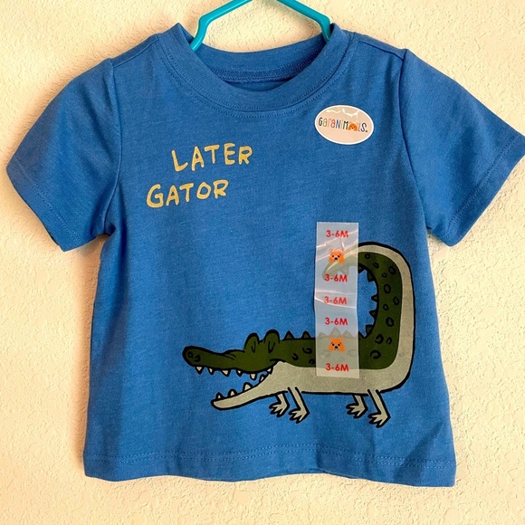 Garanimals Baby Boy Blue 'Later Gator' Short Sleeve Tee size 3/6N-NWT - Picture 1 of 3